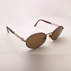 Vintage Sergio Tacchini S.T. 1003-S Tortoise Gold Oval Sunglasses Frames Only